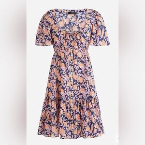 J. Crew NWT Size XS Button-front cotton voile beach dress, painted block print